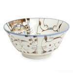 Ceramiczna japońska miseczka z motywem 3 kotków 15 x 7 cm niebieska