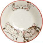 Ceramiczna japońska miseczka z motywem 3 kotków 15 x 7 cm różowa