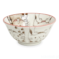 Ceramiczna japońska miseczka z motywem 3 kotków 15 x 7 cm czerwona