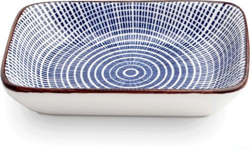 Prostokątna ceramiczna miseczka na sos Tokusa blue
