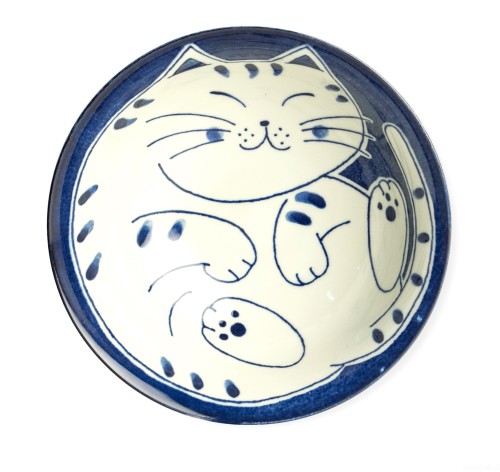 Ceramiczna japońska miseczka z motywem kotka 15 x 7 cm