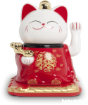 Kotek szczęścia Maneki Neko z berłem Ruyi na pomyślność