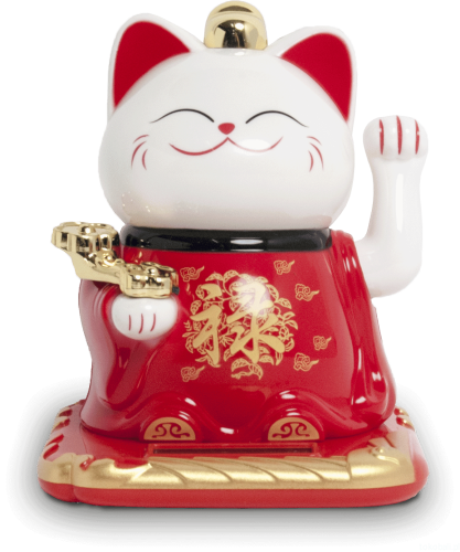 Kotek szczęścia Maneki Neko w kolorze czerwonym