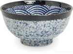 Ceramiczna japońska miska z motywem fali - Seigaiha - do udonu