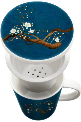 Kubek do herbaty z filtrem, porcelanowy Magnolia Blue 300ml - Royal Tea