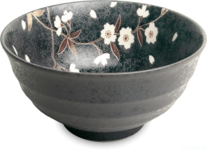 Ceramiczna japońska miska do udon  z motywem kwiatu Sakury