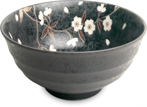 Ceramiczna japońska miska do udon  z motywem kwiatu Sakury