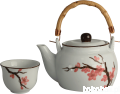 Ceramiczny zestaw do herbaty - kwiat Sakury
