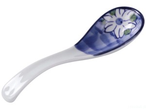 Ceramiczna łyżka do ramenu z motywem kwiatowym