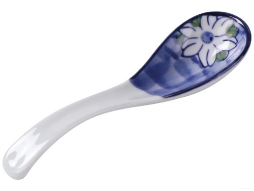 Ceramiczna łyżka do ramenu z motywem kwiatowym