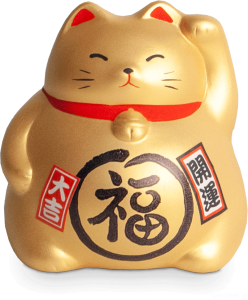 Skarbonka kotek szczęścia Maneki Neko złoty