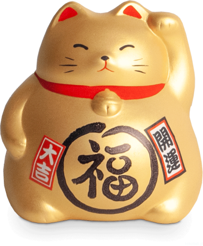Skarbonka kotek szczęścia Maneki Neko złoty