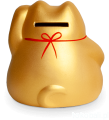 Skarbonka kotek szczęścia Maneki Neko złoty