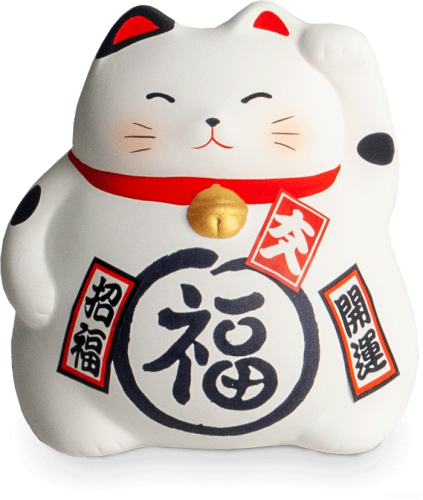 Skarbonka kotek szczęścia Maneki Neko biały