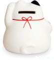 Skarbonka kotek szczęścia Maneki Neko biały