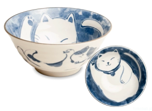 Ceramiczna japońska miseczka Neko Nishiki 15 x 7 cm 