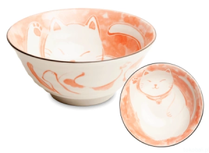 Ceramiczna japońska miseczka Neko Nishiki 15 x 7 cm  Sakura Pink