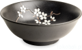 Ceramiczna japońska miska do ramenu Anemone black 19,5 cm