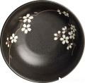 Ceramiczna japońska miska do ramenu Anemone black 19,5 cm