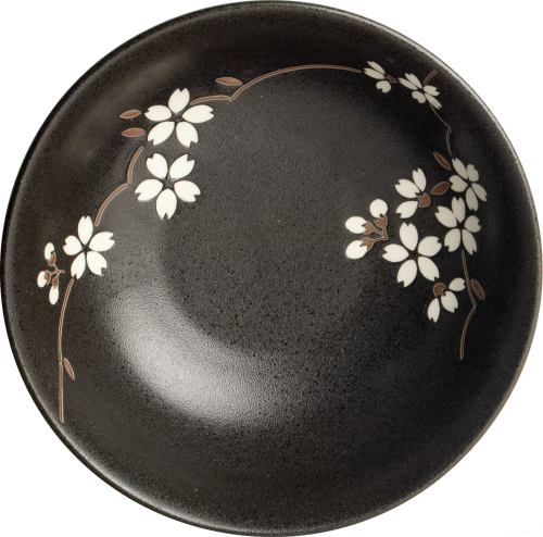 Ceramiczna japońska miska do ramenu Anemone black 19,5 cm