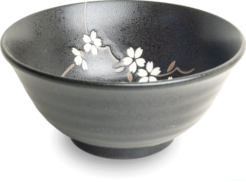 Ceramiczna japońska miseczka Anemone black 15 cm