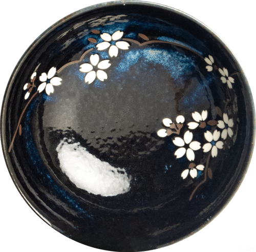Ceramiczna japońska miska do ramenu Anemone blue 19,0 cm