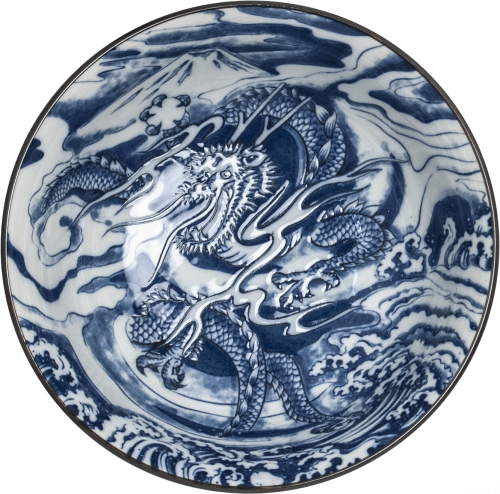 Japońska miska do ramenu Dragon blue 20,5cm