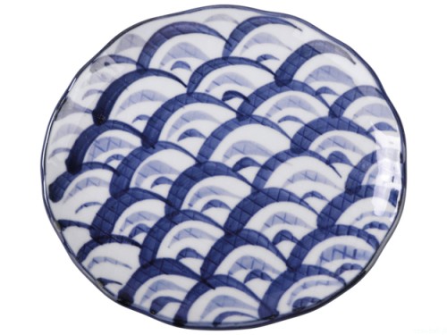 Ceramiczny talerz z motywem fali 15,5 cm