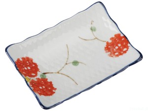 Ceramiczny talerzyk do mini porcji / sosjerka  z pomarańczowym akcentem