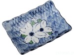 Ceramiczny talerzyk do mini porcji / sosjerka z motywem kwiatowym
