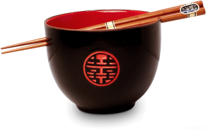 Ceramiczna miseczka do makaronu Soba – Podwójne Szczęście (Czarno-Czerwona)