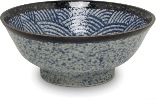 Ceramiczna japońska miska z motywem fali - Seigaiha - do ramenu 22 cm