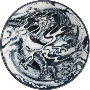 Ceramiczna japońska miseczka ze SMOKIEM green Dragon 15 cm