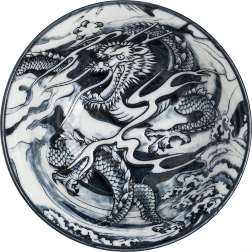 Ceramiczna japońska miseczka ze SMOKIEM green Dragon 15 cm