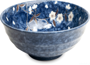 Ceramiczna japońska miska do udon  Sakura blue