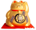 Duża ceramiczna skarbonka kotek szczęścia Maneki Neko złoty