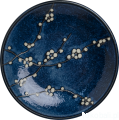 Ceramiczna japońska patera z kwiatem wiśni Sakura Hana Blue 24,5 cm