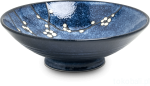 Ceramiczna japońska patera z kwiatem wiśni Sakura Hana Blue  24,5 cm 
