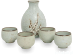 Zestaw do sake z kwiatem wiśni Sakura Hana Green