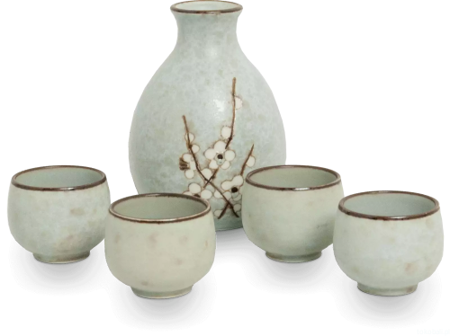 Zestaw do sake z kwiatem wiśni Sakura Hana Green