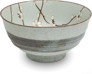 Ceramiczna japońska miska do udon sakura Hana Green 17 cm