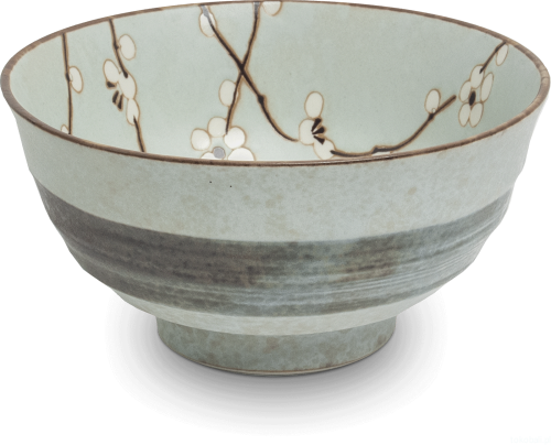 Ceramiczna japońska miska do udon sakura Hana Green 17 cm