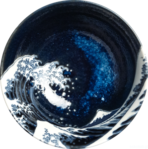 Japońska miska do ramenu z motywem wielkiej fali Hokusai 19,5 cm