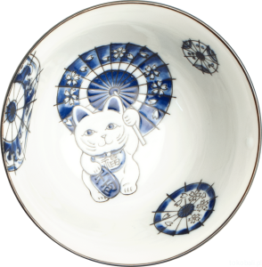 Japońska miseczka z motywem kotka Maneki Neko 15 cm