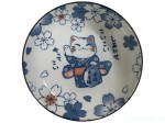 Talerz ceramiczny Lucky Cat niebieski 17 cm