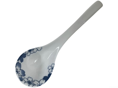 Ceramiczna łyżka wazowa z motywem kwiatowym