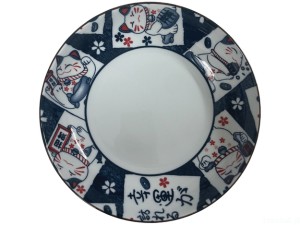 Talerz ceramiczny Lucky Cat granatowy 17 cm