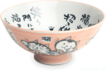 Ceramiczna japońska miseczka różowa Maneki Neko 14 x 6,5 cm 