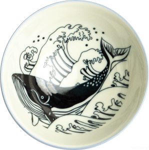 Ceramiczna japońska miseczka WIELORYB 14 x 6,5 cm