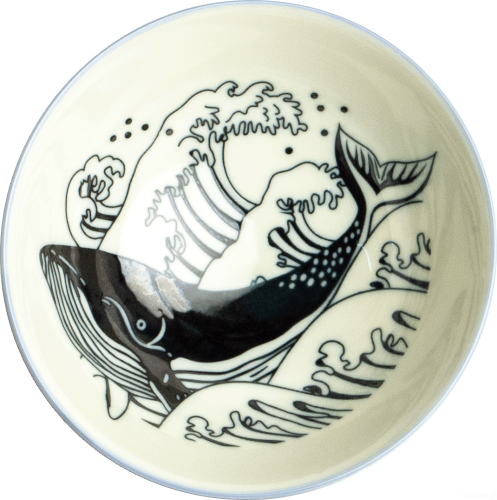 Ceramiczna japońska miseczka WIELORYB 14 x 6,5 cm